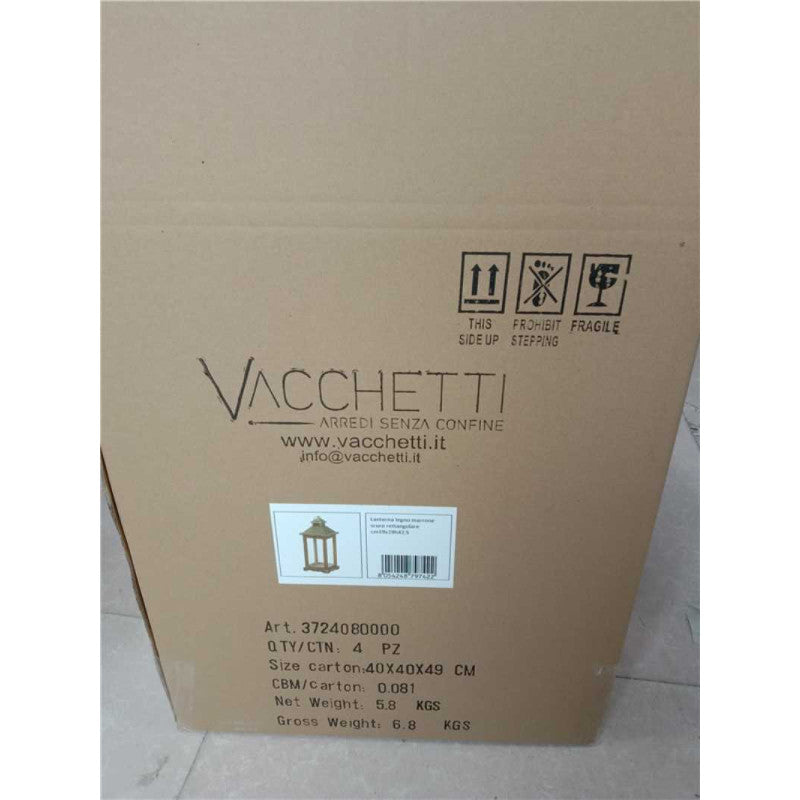 Lanterna legno marrone scuro rettangolare cm 19x19h42,5