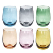 Confezione 6 bicchieri 400 cc Vetro Multicolor