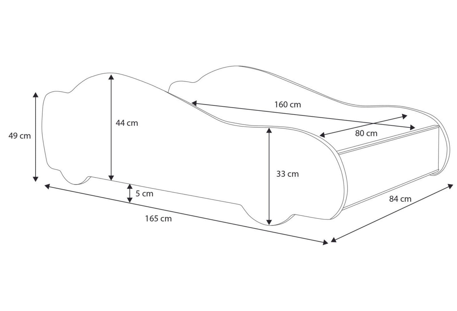 Letto Batcar 160x80 - con materasso