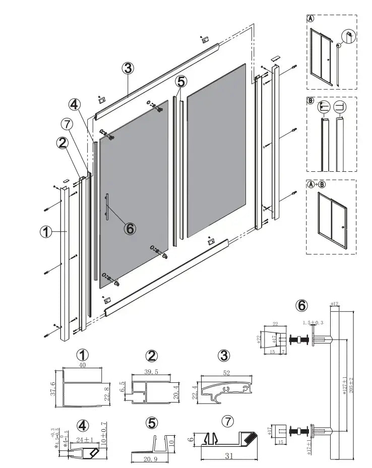 Box Doccia Flora H190 Cristallo Anticalcare 6mm Satine - 79x149